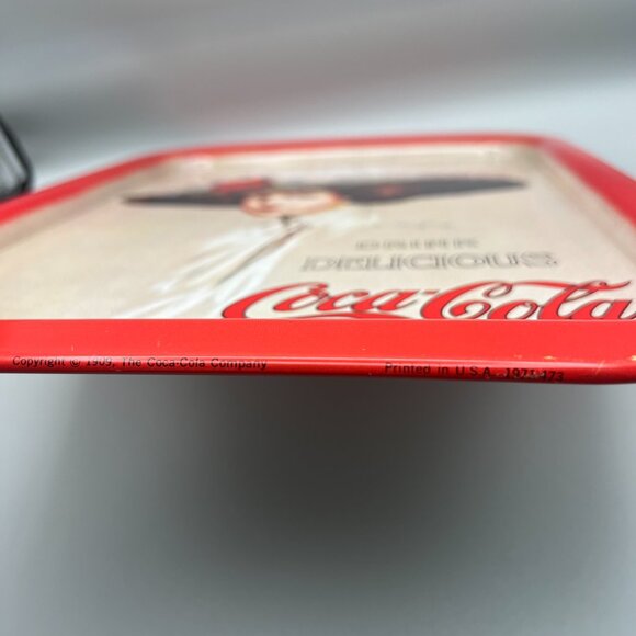 Vintage 1971 Coca Cola Serving Tray Hamilton King 1909 Girl Big Hat Metal Coke 1 - Picture 8 of 9